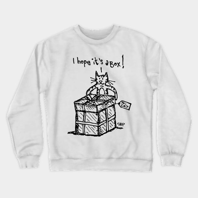 Cat Gets a Gift Crewneck Sweatshirt by SETH BOND PERRY - SBP ART